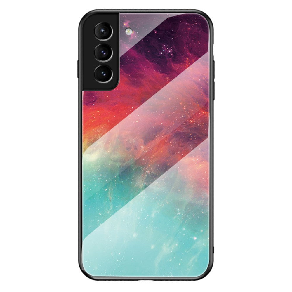 Hærdet Glas + PC Bagside + TPU Bumper Hybrid Telefoncover Stjernehimmel Beskyttelsescover til Samsung Galaxy S22+ 5G