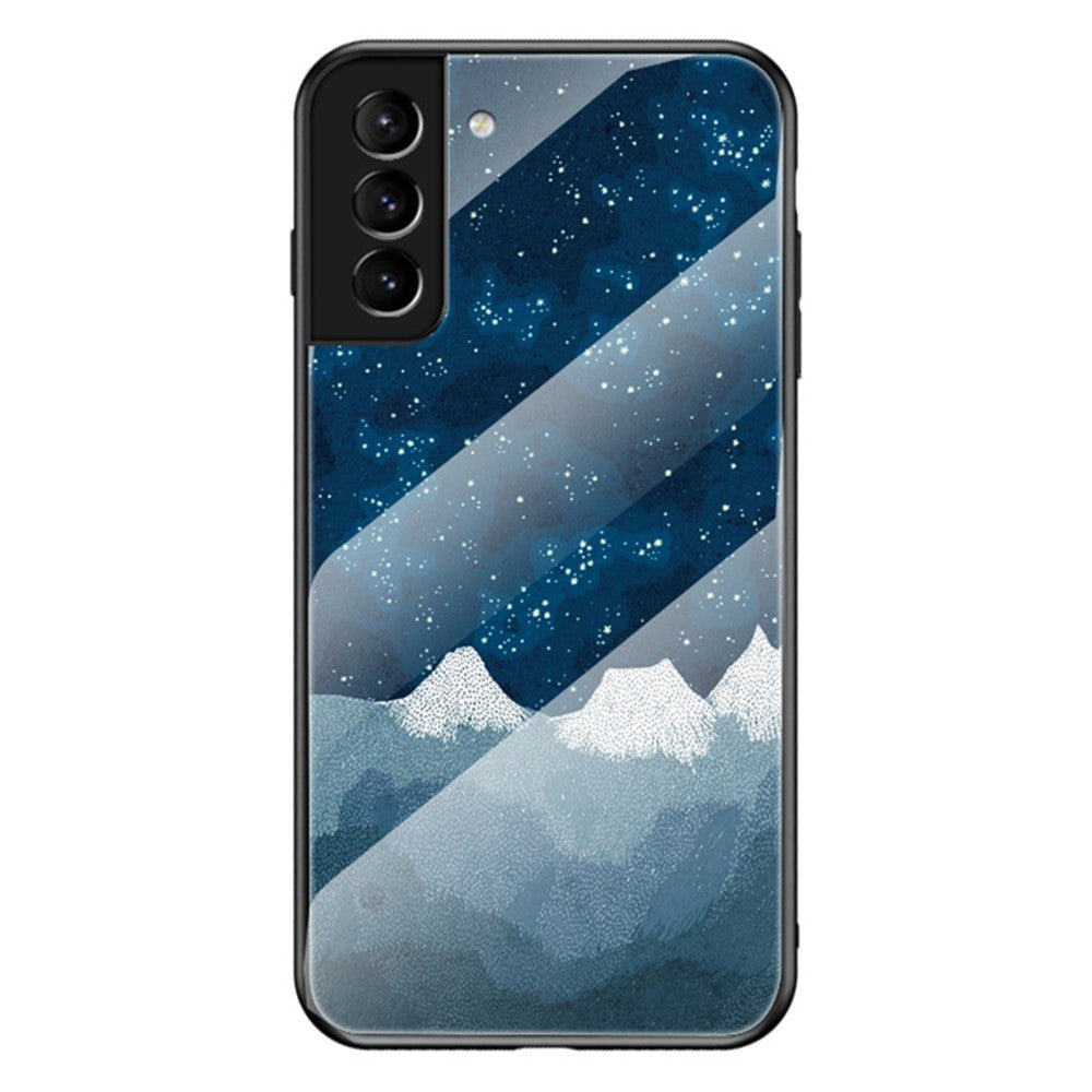 Härdat glas + PC-bakpanel + TPU-stötfångare Hybridmobilskal Starry Sky Skyddande Skal för Samsung Galaxy S22+ 5G