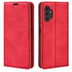 Samsung Galaxy A13 4G Skin-touch PU-läder plånboksfodral Hopfällbart stativ Autostängande Magnetiskt Flip-fodral
