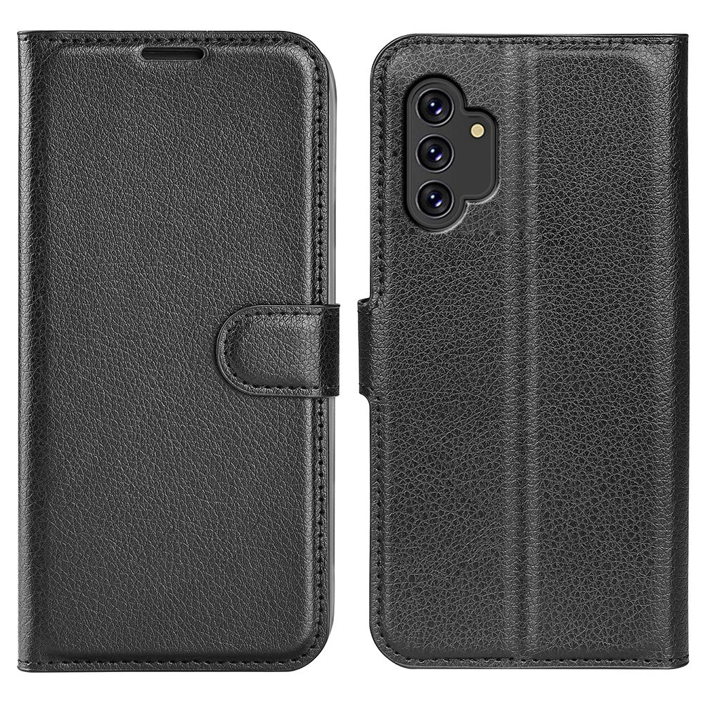 For Samsung Galaxy A13 4G Litchi Texture PU Leather Cover Wallet Stand Magnetic Clasp Folio Flip Phone Case