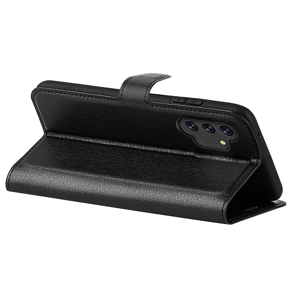 For Samsung Galaxy A13 4G Litchi Texture PU Leather Cover Wallet Stand Magnetic Clasp Folio Flip Phone Case