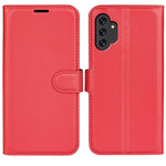 For Samsung Galaxy A13 4G Litchi Texture PU Leather Cover Wallet Stand Magnetic Clasp Folio Flip Phone Case