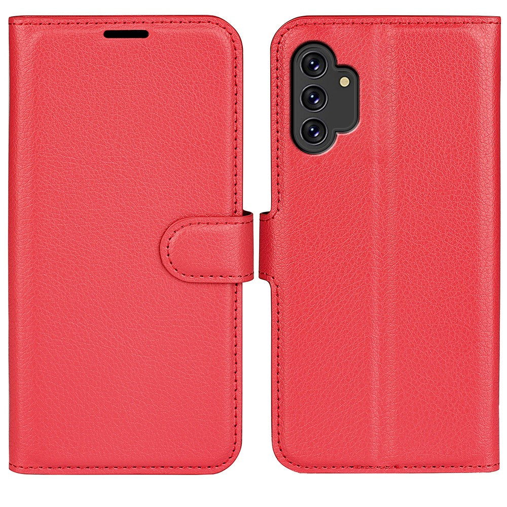 For Samsung Galaxy A13 4G Litchi Texture PU Leather Cover Wallet Stand Magnetic Clasp Folio Flip Phone Case