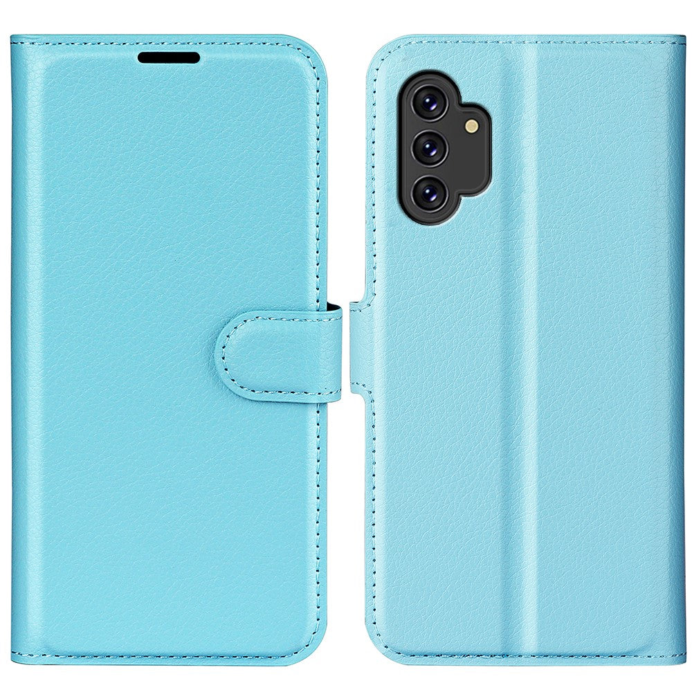 For Samsung Galaxy A13 4G Litchi Texture PU Leather Cover Wallet Stand Magnetic Clasp Folio Flip Phone Case