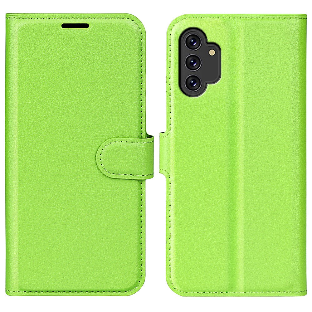 For Samsung Galaxy A13 4G Litchi Texture PU Leather Cover Wallet Stand Magnetic Clasp Folio Flip Phone Case