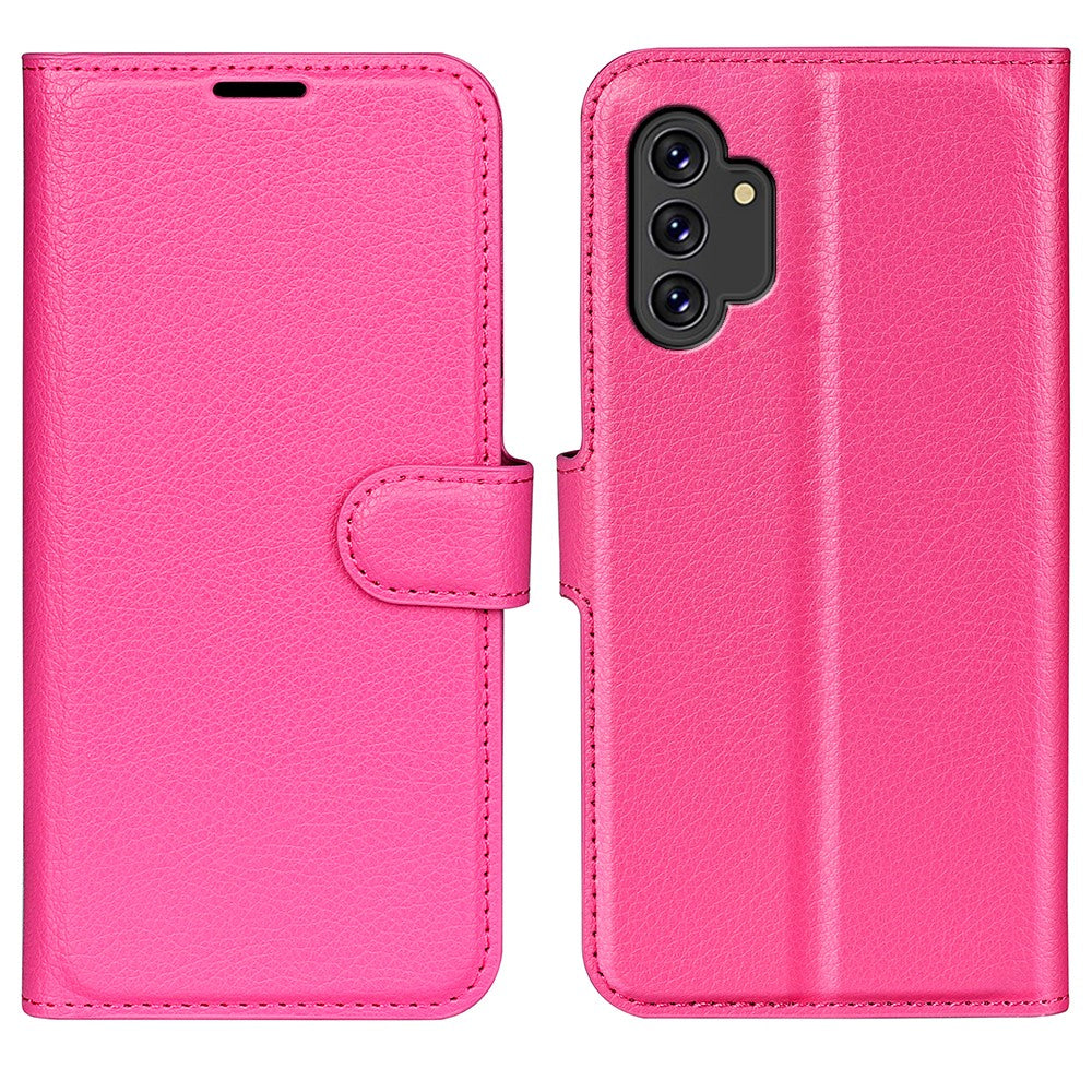 For Samsung Galaxy A13 4G Litchi Texture PU Leather Cover Wallet Stand Magnetic Clasp Folio Flip Phone Case