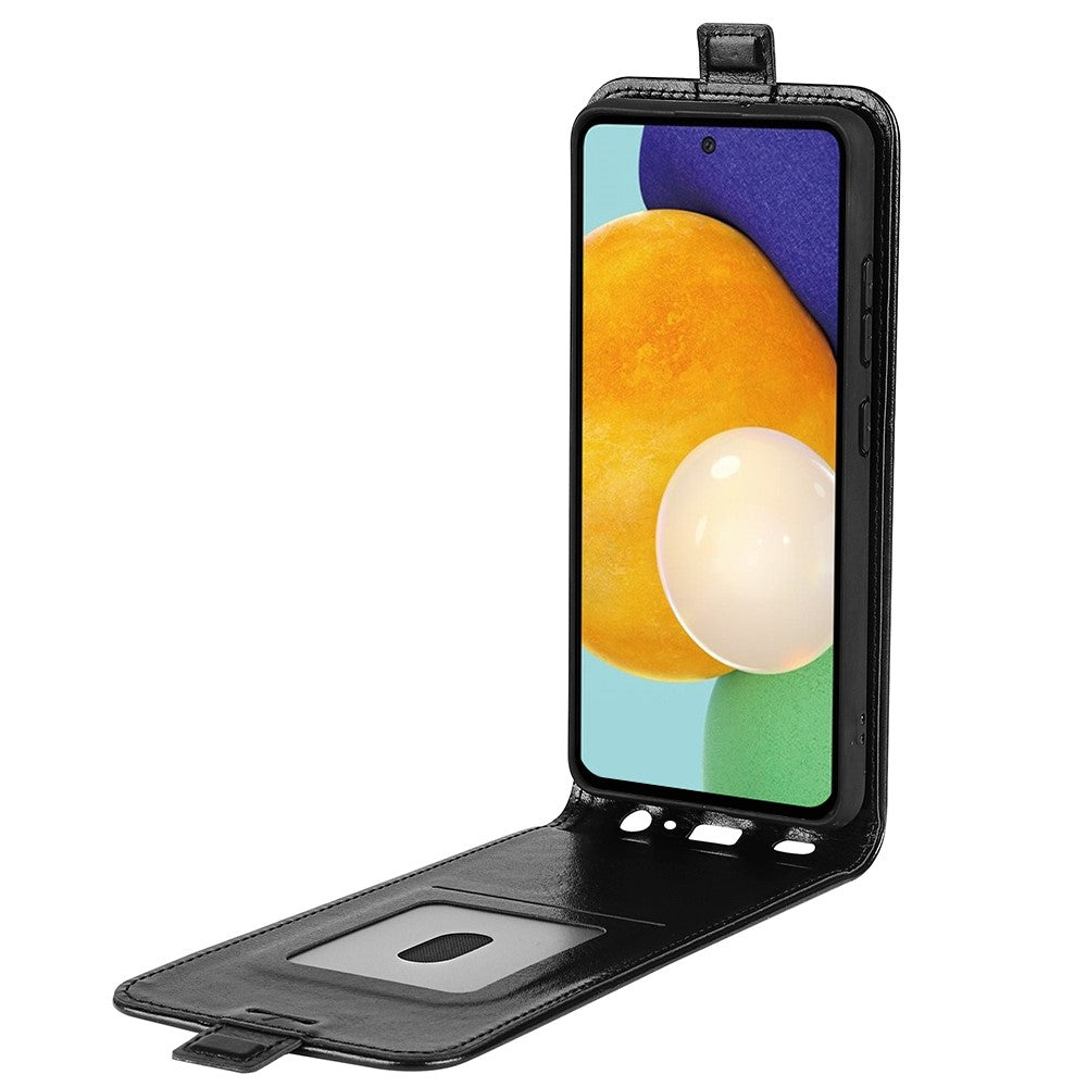 Samsung Galaxy A13 4G Crazy Horse Texture Vertikalt Flip Läderfodral Kortplats mobilskal Skydd