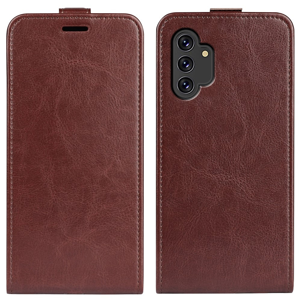 Samsung Galaxy A13 4G Crazy Horse Texture Vertikalt Flip Läderfodral Kortplats mobilskal Skydd