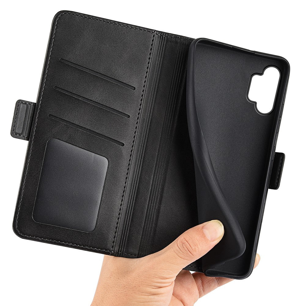 Til Samsung Galaxy A13 4G Stativ Pung Design PU Læder Magnetisk Dobbelt Låse Etui Telefoncover
