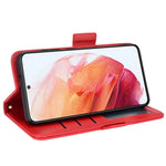 Litchi tekstur stødsikker PU læder pung-cover dobbelt magnetisk lukning flip-telefonetui med stander til Samsung Galaxy S22+ 5G