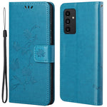 Til Samsung Galaxy A13 4G Imprinted Butterflies Flower Anti-fall PU Læder Pung Funktion Telefon Etui Stativ Cover