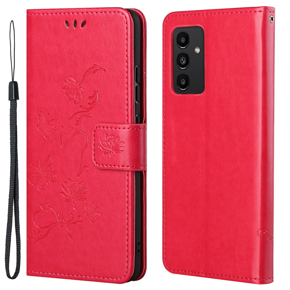 Til Samsung Galaxy A13 4G Imprinted Butterflies Flower Anti-fall PU Læder Pung Funktion Telefon Etui Stativ Cover