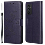 Til Samsung Galaxy A13 4G Imprinted Butterflies Flower Anti-fall PU Læder Pung Funktion Telefon Etui Stativ Cover