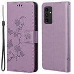 Til Samsung Galaxy A13 4G Imprinted Butterflies Flower Anti-fall PU Læder Pung Funktion Telefon Etui Stativ Cover