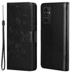 Til Samsung Galaxy A13 4G Imprinted Butterflies Flower Anti-fall PU Læder Pung Funktion Telefon Etui Stativ Cover