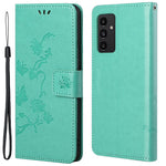 Til Samsung Galaxy A13 4G Imprinted Butterflies Flower Anti-fall PU Læder Pung Funktion Telefon Etui Stativ Cover