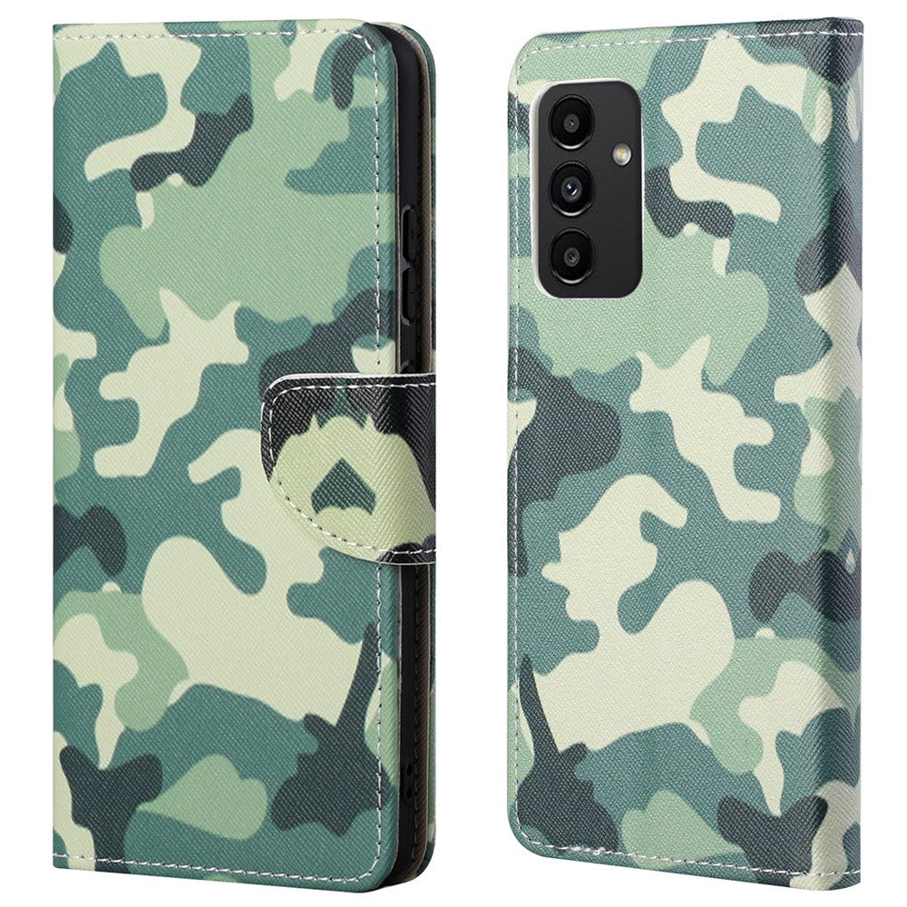 Til Samsung Galaxy A13 4G Stativ Pung Kryds Tekstur Lædercover Mønstertryk Stødsikkert Telefoncover