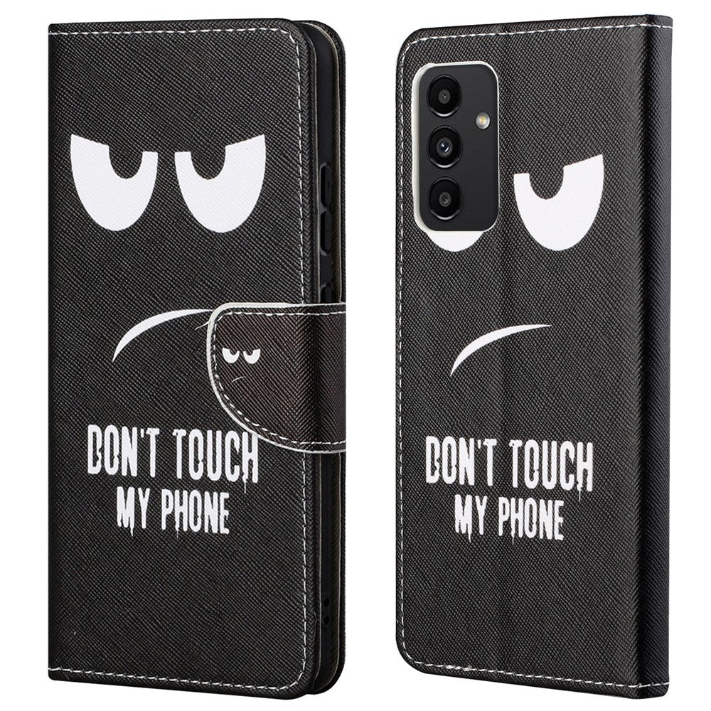 Til Samsung Galaxy A13 4G Stativ Pung Kryds Tekstur Lædercover Mønstertryk Stødsikkert Telefoncover