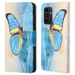 Til Samsung Galaxy A13 4G Stativ Pung Kryds Tekstur Lædercover Mønstertryk Stødsikkert Telefoncover