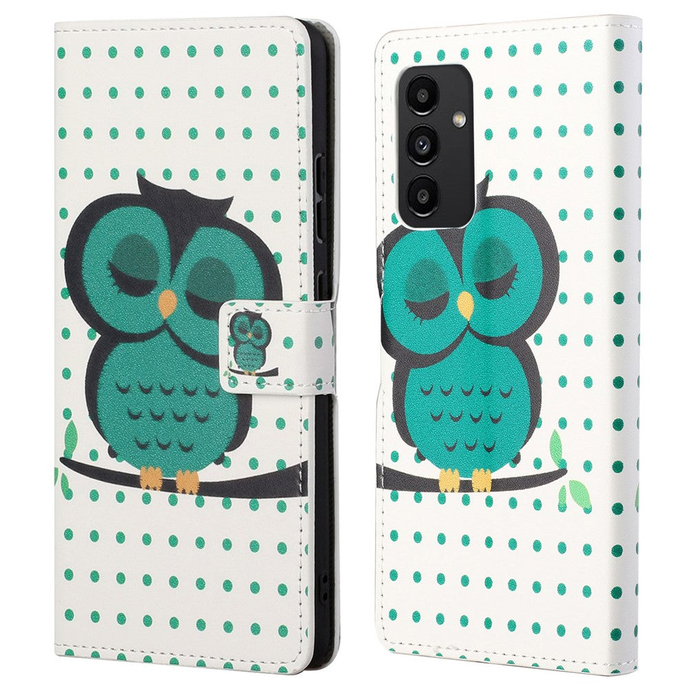 Samsung Galaxy A13 4G Mönstertryck Hopfällbart Stativ PU Läder mobilskal Plånboksskal
