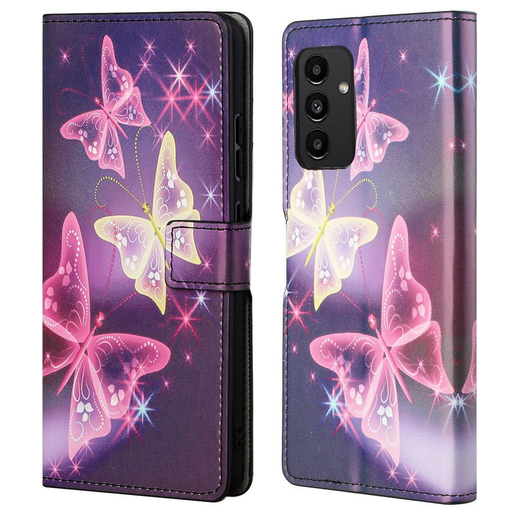 Samsung Galaxy A13 4G Mönstertryck Hopfällbart Stativ PU Läder mobilskal Plånboksskal