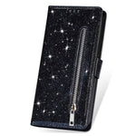 Samsung Galaxy A53 5G glitter-palietter PU-læder + TPU fuldt beskyttende stander-pung med lynlåslomme og håndledsrem