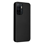 Samsung Galaxy A33 5G magnetisk selvhæftende mobilbeskyttelsesetui med kulfibertekstureret læder, stativ og kortholder