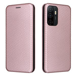 Samsung Galaxy A33 5G magnetisk selvhæftende mobilbeskyttelsesetui med kulfibertekstureret læder, stativ og kortholder