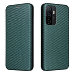 Samsung Galaxy A33 5G magnetisk selvhæftende mobilbeskyttelsesetui med kulfibertekstureret læder, stativ og kortholder