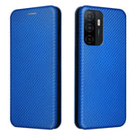 Samsung Galaxy A33 5G magnetisk selvhæftende mobilbeskyttelsesetui med kulfibertekstureret læder, stativ og kortholder