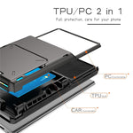 Flip Card Holder Drop Resistant Phone Protector TPU + PC Hybrid Phone Case for Samsung Galaxy S22 Ultra 5G