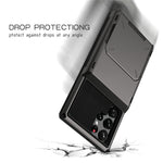 Flip Card Holder Drop Resistant Phone Protector TPU + PC Hybrid Phone Case for Samsung Galaxy S22 Ultra 5G