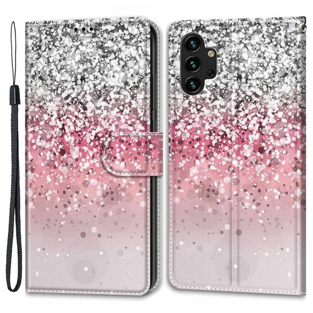 Pattern Printing PU Leather Wrist Strap Stand Feature Flip Case Cover with Card Slots for Samsung Galaxy A13 4G