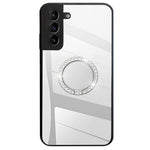 Spejl Design Ringformet Stander Stilfuldt Intet Fingeraftryk TPU + PC Hybrid Cover Etui til Samsung Galaxy S22 5G