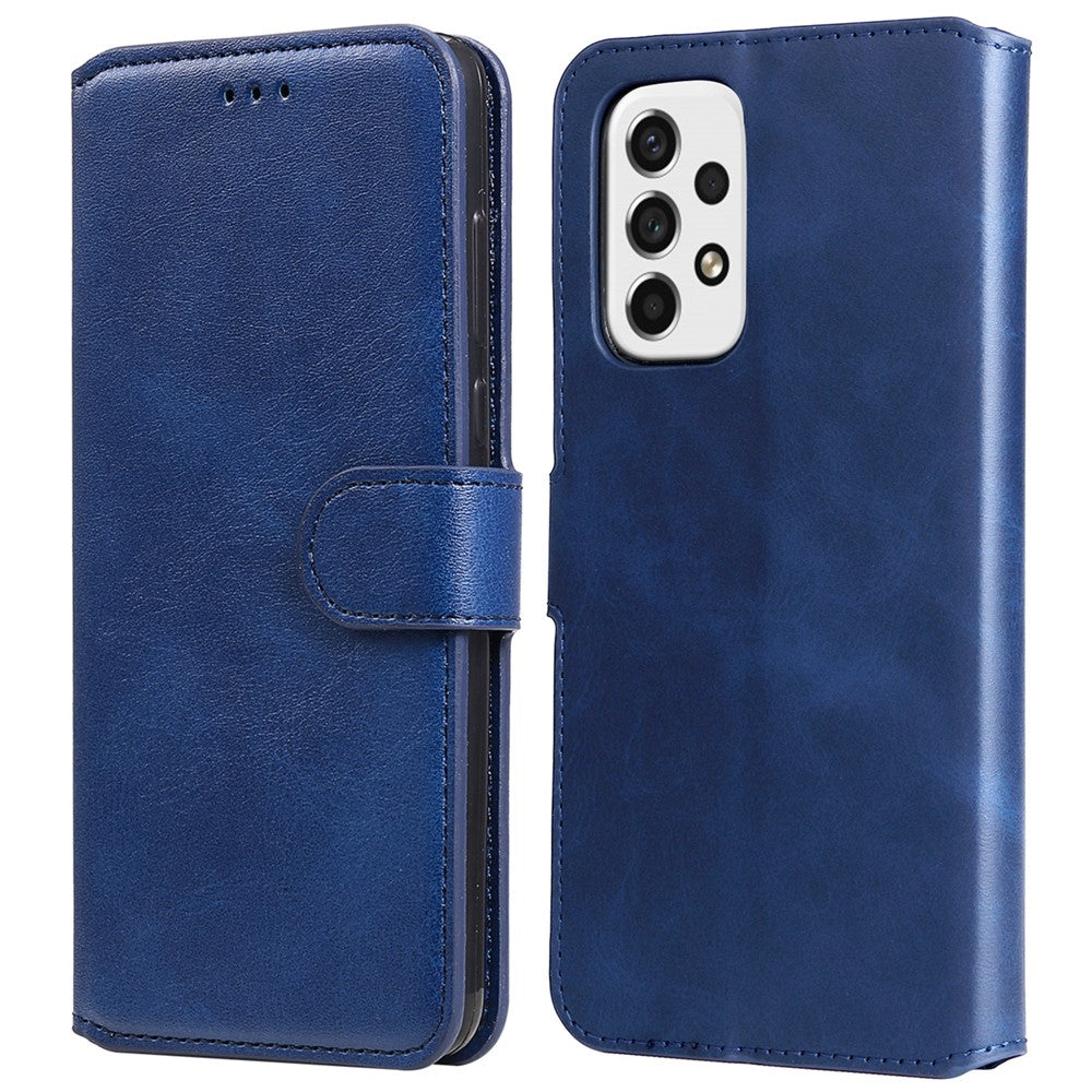 Solid Color Textured Leather Cover + Inner TPU Phone Case Stand Wallet Design Cellphone Cover for Samsung Galaxy A53 5G