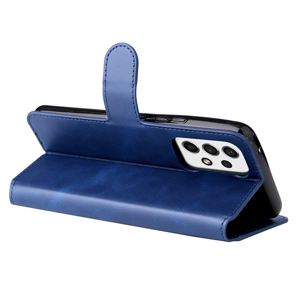 Solid Color Textured Leather Cover + Inner TPU Phone Case Stand Wallet Design Cellphone Cover for Samsung Galaxy A53 5G