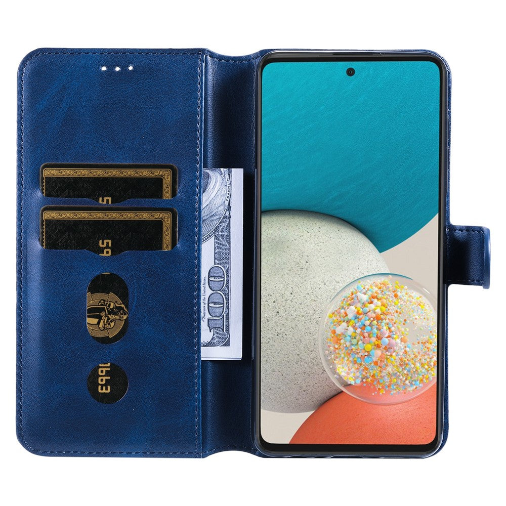 Solid Color Textured Leather Cover + Inner TPU Phone Case Stand Wallet Design Cellphone Cover for Samsung Galaxy A53 5G