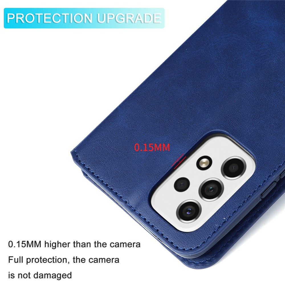 Solid Color Textured Leather Cover + Inner TPU Phone Case Stand Wallet Design Cellphone Cover for Samsung Galaxy A53 5G