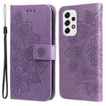 Til Samsung Galaxy A53 5G Etui Blomstret Mønster PU Læder Pung Stativ Telefoncover