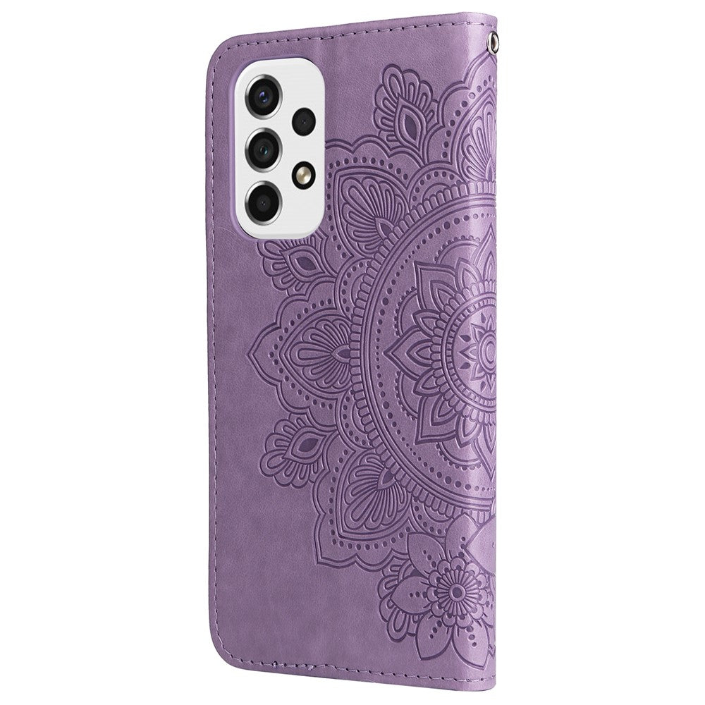 Til Samsung Galaxy A53 5G Etui Blomstret Mønster PU Læder Pung Stativ Telefoncover