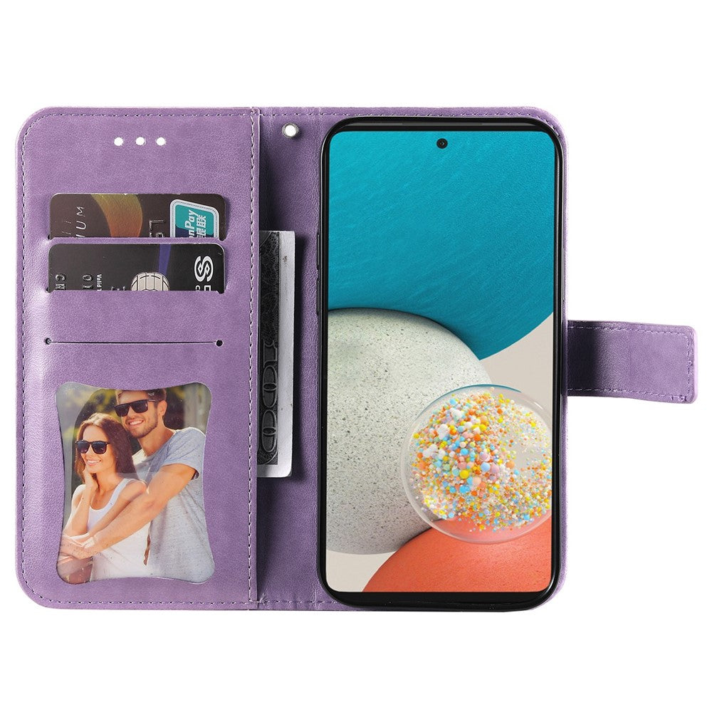 Til Samsung Galaxy A53 5G Etui Blomstret Mønster PU Læder Pung Stativ Telefoncover
