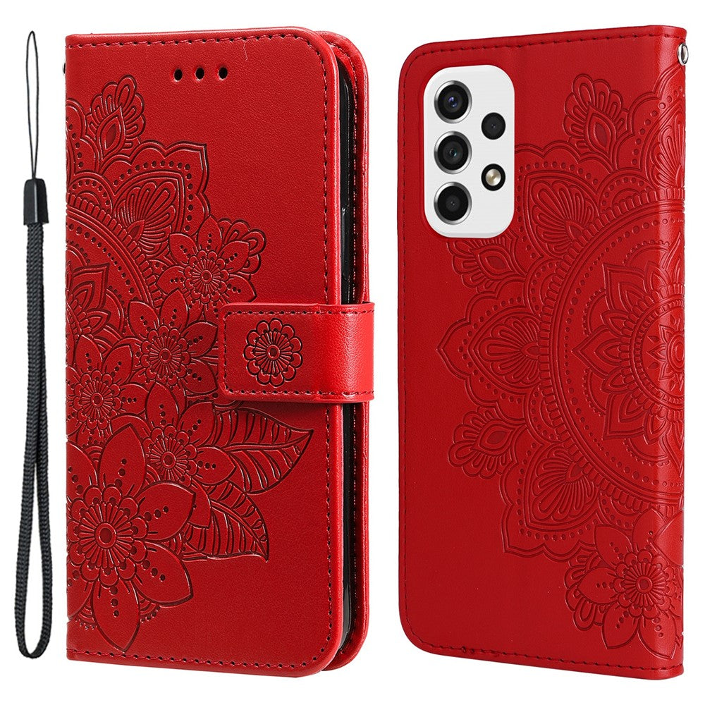 Til Samsung Galaxy A53 5G Etui Blomstret Mønster PU Læder Pung Stativ Telefoncover