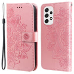 Til Samsung Galaxy A53 5G Etui Blomstret Mønster PU Læder Pung Stativ Telefoncover