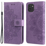 Til Samsung Galaxy A03 (166.5mm) cover Blomstret mønster PU læder pung stander telefoncover