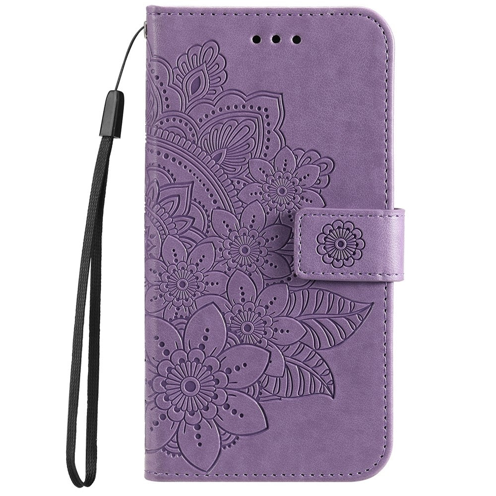Til Samsung Galaxy A03 (166.5mm) cover Blomstret mønster PU læder pung stander telefoncover