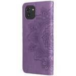 Til Samsung Galaxy A03 (166.5mm) cover Blomstret mønster PU læder pung stander telefoncover