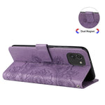 Til Samsung Galaxy A03 (166.5mm) cover Blomstret mønster PU læder pung stander telefoncover