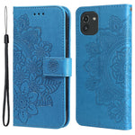 Til Samsung Galaxy A03 (166.5mm) cover Blomstret mønster PU læder pung stander telefoncover