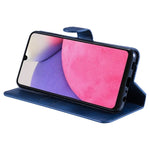 Solid Color Stand Wallet Design Textured Leather Cover + Inner TPU Phone Case for Samsung Galaxy A33 5G