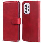 Solid Color Stand Wallet Design Textured Leather Cover + Inner TPU Phone Case for Samsung Galaxy A33 5G